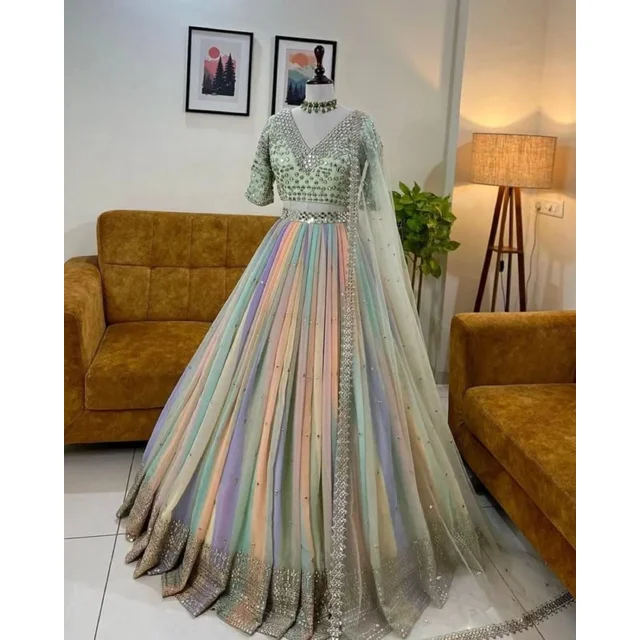 Lehenga Choli For Womens Made By Geogatte Fabric With Sequence 9 mm Work, Embroi