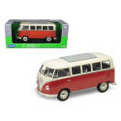 1963 Volkswagen Microbus T1 Bus Red 1/18 Diecast Model Car by