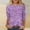 Purple, variant on Dolkfu Crew Neck Oversized Graphic Tshirts for Women Refreshing Elbow-Length Pull-on Green T-Shirts Printed Fashion Flowers Tops Army Green,L