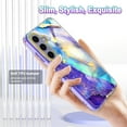 thumbnail image 3 of Petocase for Samsung Galaxy S24 Plus 5G Case,Fashion Marble Pattern Slim Rugged Shockproof Protective Phone Cover for Women Girls Mens Boys,White Purple, 3 of 7