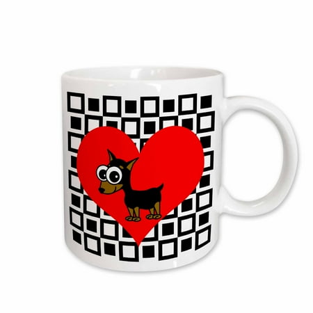 

3dRose I Love Dogs Minpin Miniature Pinscher Ceramic Mug 15-ounce