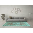 thumbnail image 3 of Ahgly Company Indoor Square Abstract Light Blue Modern Area Rugs, 4' Square, 3 of 4