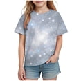 thumbnail image 5 of CYRBOKO Graphic Tees for Girls, Short Sleeve Lightweight Crewneck Casual Summer T-shirts Multicolor Size 10-12 T, 5 of 7
