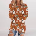 thumbnail image 1 of IMENGL Fashionable casual printed pullover with pockets plush, Orange L, Size M-4XL, 1 of 5