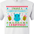 thumbnail image 4 of Inktastic I Want a Hippopotamus for Christmas Cute Ugly Sweater T-Shirt, 4 of 5