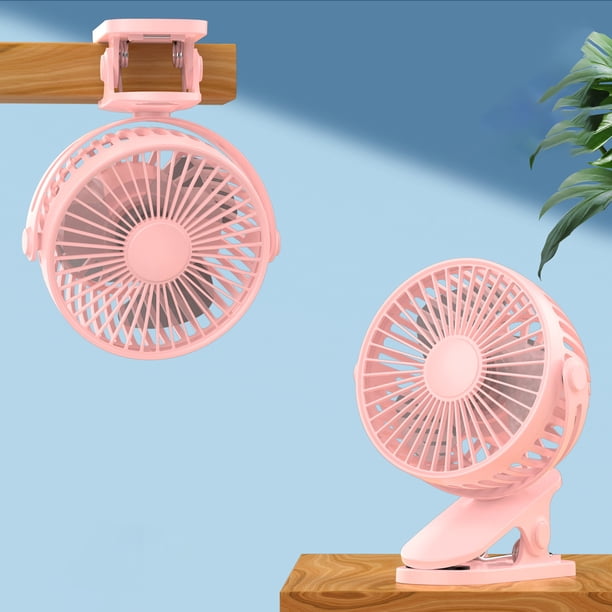 Portable Clip-On Fan Battery Powered, Portable Travel Fan, Silent Personal Desktop Fan 3 Speeds, 360° Rotation Rechargeable, Great For Camping