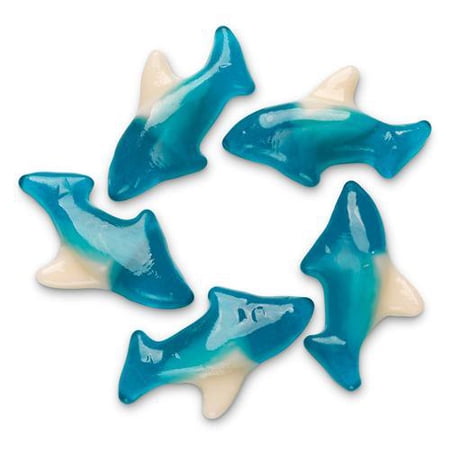 Grandys Candys Blue Gummi Sharks Blue Raspberry, Lemon-Lime and Cherry Flavored - Bulk Sizes