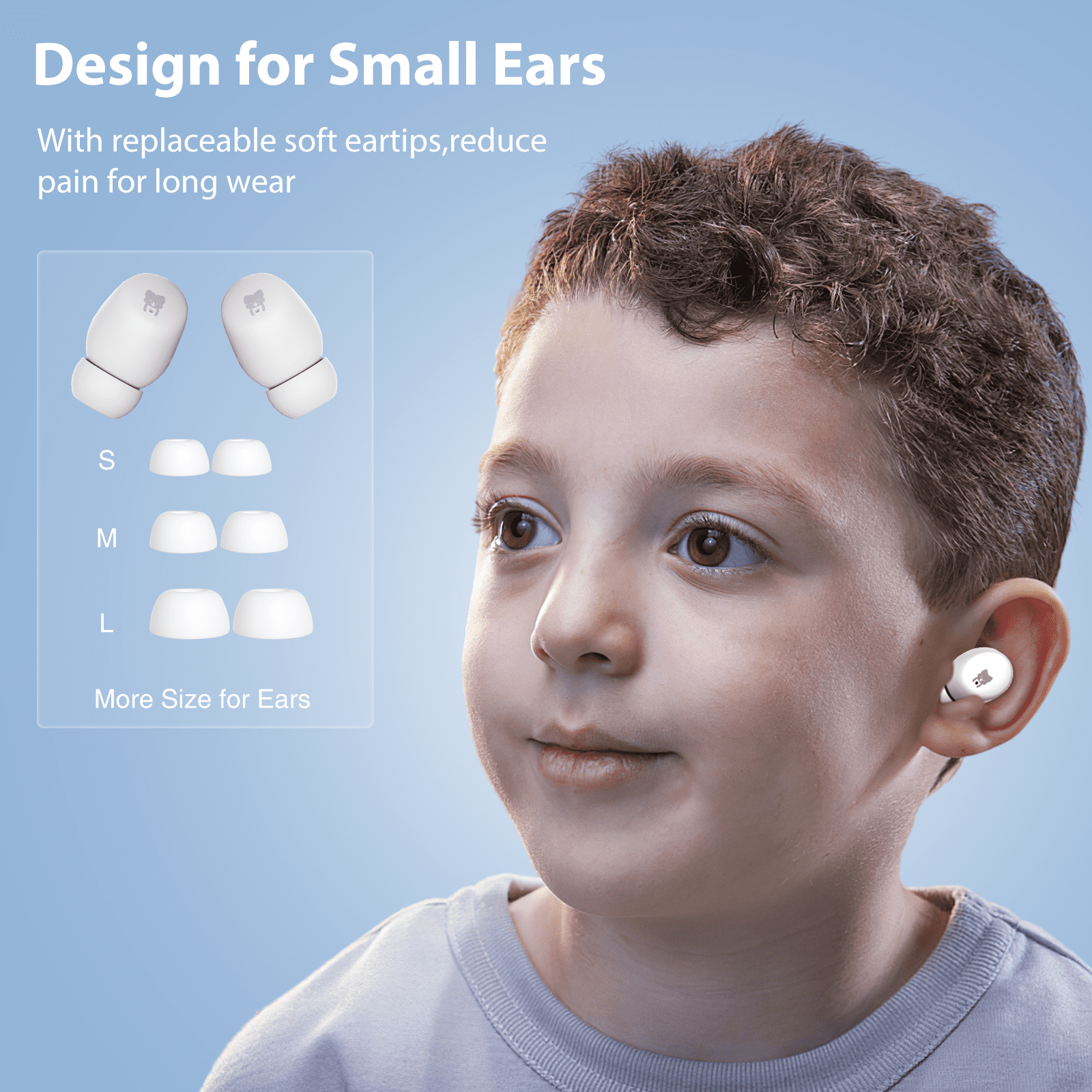 Kids Earbuds, Adorable Koala Bluetooth Headphones for Girls Boys, 85dB Volume Limited, Built-in Mic, 30H Playtime, Safe Material, Lightweight, Touch Control, Earbuds for School,with 3* Earcips(S,M,L)