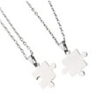 thumbnail image 4 of ELAYARD 2Pairs Couple Necklace Puzzle Shape Titanium Steel Neck Pendant Fashion Jewelry, 4 of 8