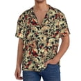 thumbnail image 3 of Naloa Skulls1 Men's Loose Fit Cuban Collar Short-Sleeve Shirt with Button-down and Chest Pocket for Everyday Wear Outings - X-Large, 3 of 7