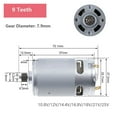 thumbnail image 2 of RS550 DC Motor 9/11/12//13/14 Teeth 10.8V-25V High Torque Gear Box Electric Saw Micro Motor For Reciprocating Saw/Electric Drill, 2 of 6