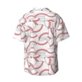 thumbnail image 2 of Vsdgher Baseballs Print Men's Wrinkle Free Untucked Cuban Shirt Business Casual Button Down Shirts Short Sleeve Shirt, 2 of 7