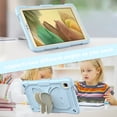 thumbnail image 4 of FJLBDE Case for Samsung Galaxy Tab A7 Lite 2021 8.7 inch SM-T220/T225/T227 with Butterfly Stand, Shockproof Protective Tablet Cover with Shoulder Strap for Kids Girls, Beige Blue, 4 of 7