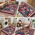 thumbnail image 6 of Independence Day Area Rug 4'x6', Red Blue U.S Flag Butterfly Flowers Striped Washable Non-Slip Rugs, Low Pile Large Carpet for Living Room Bedroom Dining Room Kitchen Office Indoor Mat, 6 of 9