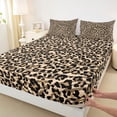 thumbnail image 3 of Homewish Animal Leopard Print 3pcs Twin Sheet Sets for Teens Boys Girls,Woodland Wildlife Twin Fitted Sheet,Geometric Stripes Breathable Flat Sheet,Lightweight Room Decor, 3 of 7