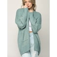 thumbnail image 5 of Made by Johnny Women's Kimono Long Sleeve Batwing Open Front Chunky Knit Cardigan Loose Sweater with Pockets M JADE, 5 of 6