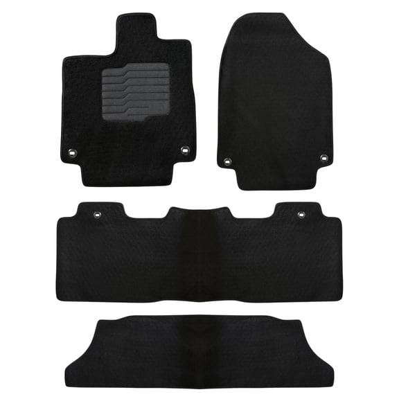 ecoMats Carpet Floor Mats for 2018 to 2026 Honda Odyssey, Full Set, with Non-Slip Driver Heel Pad, Black