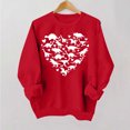 thumbnail image 4 of Penkiiy Chandails en Molleton de la Saint-Valentin Love Heart : Chandails en Molleton de la Saint-Valentin pour Femmes Décontracté Graphique Adorable Pull à Manches Longues m Rouge, 4 of 4