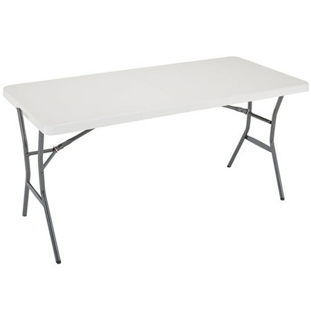 Lifetime 5-Foot Fold-In-Half Table, White