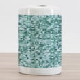 thumbnail image 2 of Teal Ceramic Toothbrush Holder, Triangle Mosaic with Polygon Shapes with Shadows Effect Illustration Print, Decorative Versatile Countertop for Bathroom, 4.5" X 2.7", Teal Green, by Ambesonne, 2 of 4