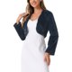 thumbnail image 4 of Bolero formal para vestido de noche de mujer, chal de piel sintética, chaqueta S azul marino, 4 of 6