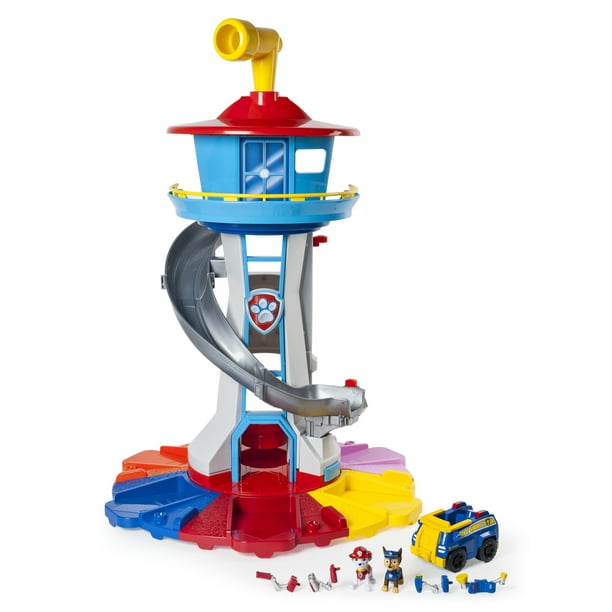 Præferencebehandling skildring geni Paw Patrol - My Size Lookout Tower with Exclusive Vehicle, Rotating  Periscope and Lights and Sounds - Walmart.com