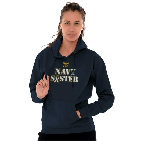 US Navy Sister Military Logo Ribbon Hoodie Sweatshirt Women Brisco Brands S