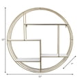 thumbnail image 4 of Elegant Wall Hanging Storage Organizer for Living Room Decor - Round Wall Mounted Shelf for Entryway Display - Metal Frame Accent for Bedroom and Office Spaces - 32", White & Gold, 4 of 13