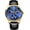 Gold Blue, variant on Mens Watch Multifunction Calendar Kinetic Display Dual Time Zone Automatic Mechanical Watch Black Leather