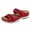 Red, variant on Women Slide Sandals Knit Strap Embroidery Slip On Shoes Comfortable For Beach Travel Casual Daily Outdoor Activities