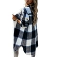 thumbnail image 5 of Qiylii Women Plaid Long Shirt, Long Sleeve Lapel Outerwear Jacket,S-XL, 5 of 7