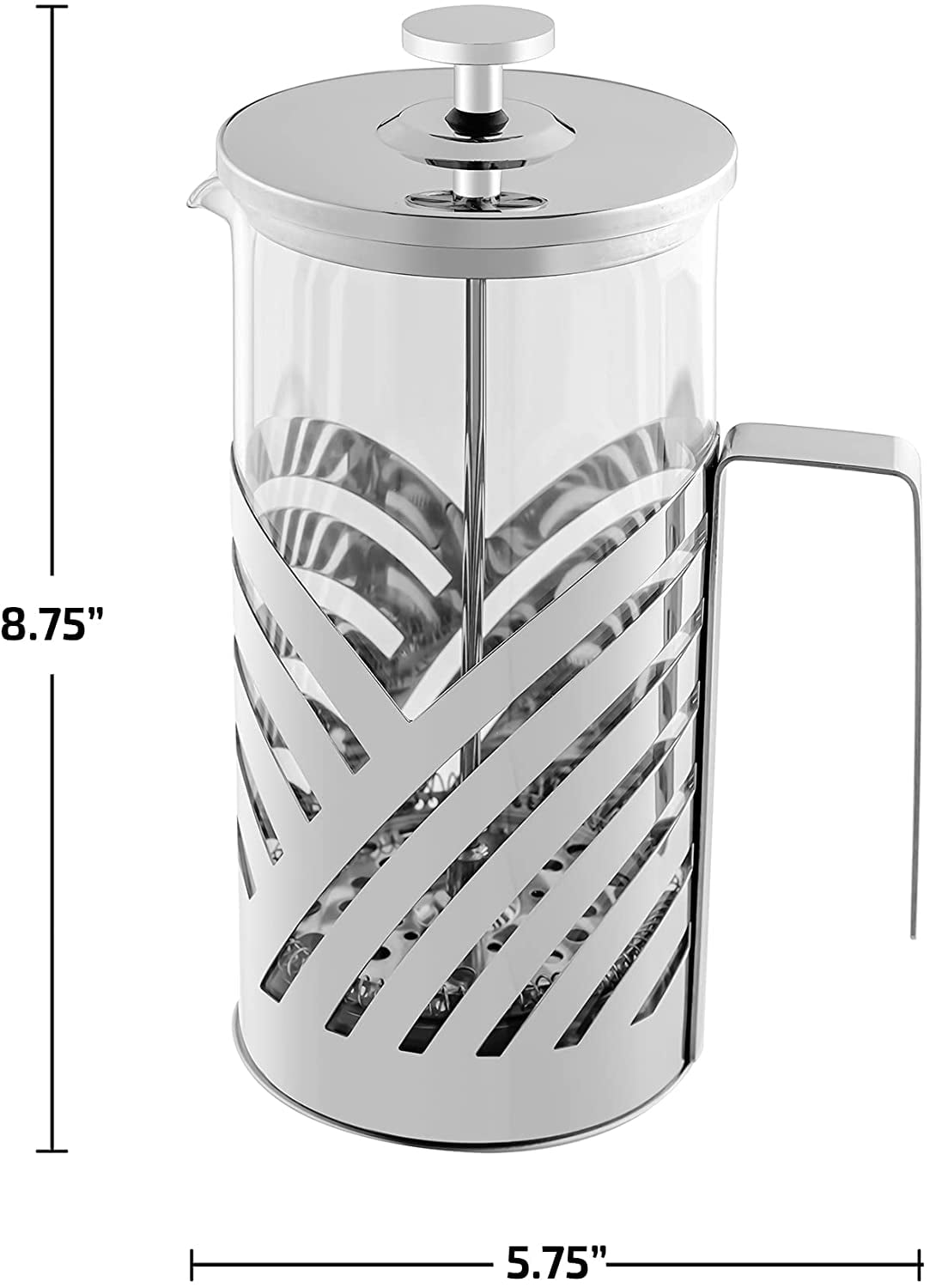 Ovente French Press Cafetière Coffee and Tea Maker, 20-34 oz, (FSF Series)