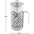 thumbnail image 3 of OVENTE French Press Coffee Maker 34 Ounce with Heat Resistant Borosilicate Glass, Stainless Steel Design and 4-Level Filter System, Portable Cold Brewer Pot for Travel, Camping or Gift, Silver FSD34P, 3 of 9
