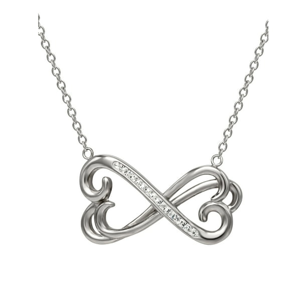 Connections from Hallmark Women's Crystal Stainless Steel Infinity Pendant,  18