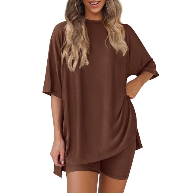 Conjunto Coordinado PRETTYGARDEN 2 Piezas para Lounge Marrón Talla L