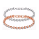 thumbnail image 1 of Pulsera De Cristal Para Mujer Plata Blanca Y Oro Rosa,2 Pzs, 1 of 3