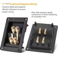 thumbnail image 3 of GHSDFBB 2PCS Rectangle 4-Way Speaker Terminal Box, Gold-Plated Binding Post Terminal Cable Connector for DIY Applications, Terminal Cups with 2 Pairs Banana Plug Socket Connector & 4PCS Screws, 3 of 7