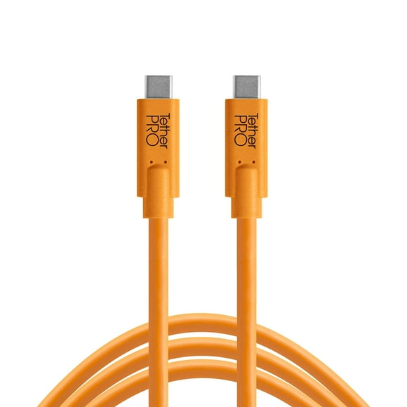 Tether Tools TetherPro USB-C to USB-C Cable | for Power Delivery, Fast Transfer and Connection Between Camera and Computer | High Visibility Orange |