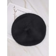 thumbnail image 5 of Deago Women French Beret Hat Knit Warm Beanie Cap Classic Solid Color Autumn Winter Hats (Black), 5 of 8