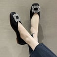 thumbnail image 4 of 2024 Spring and Autumn New Large Size 35-43 Women's Flat Comfort Shoes Fashion Casual Loafers Square Toe Rhinestone Pumps, 4 of 6