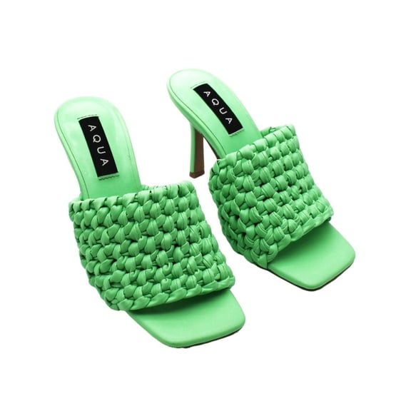 Aqua Women's Katy Woven Low Heel Slide Sandals