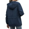 thumbnail image 3 of Veste Imperméable Légère pour Femmes Coupe-Vent Extérieur à Capuche pour Randonnée Voyage Imperméable pour Femmes Veste de Pluie Légère Coupe-Vent à Capuche avec Poches pour Extérieur, 3 of 5