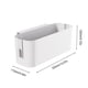 thumbnail image 3 of Cesta de almacenamiento de plástico blanco para mesita de noche con ganchos | Organizador bajo la cama para dormitorios y universidades | Cesta de 33 x 11,4 x 12 cm para libros, teléfono y artículos, 3 of 6