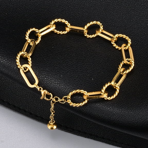 14K Yellow Gold Minimalist Thick Chain Bracelet Personalized Punk Geometric Bracelet Bangles Jewelry For Female Jewelry Gift