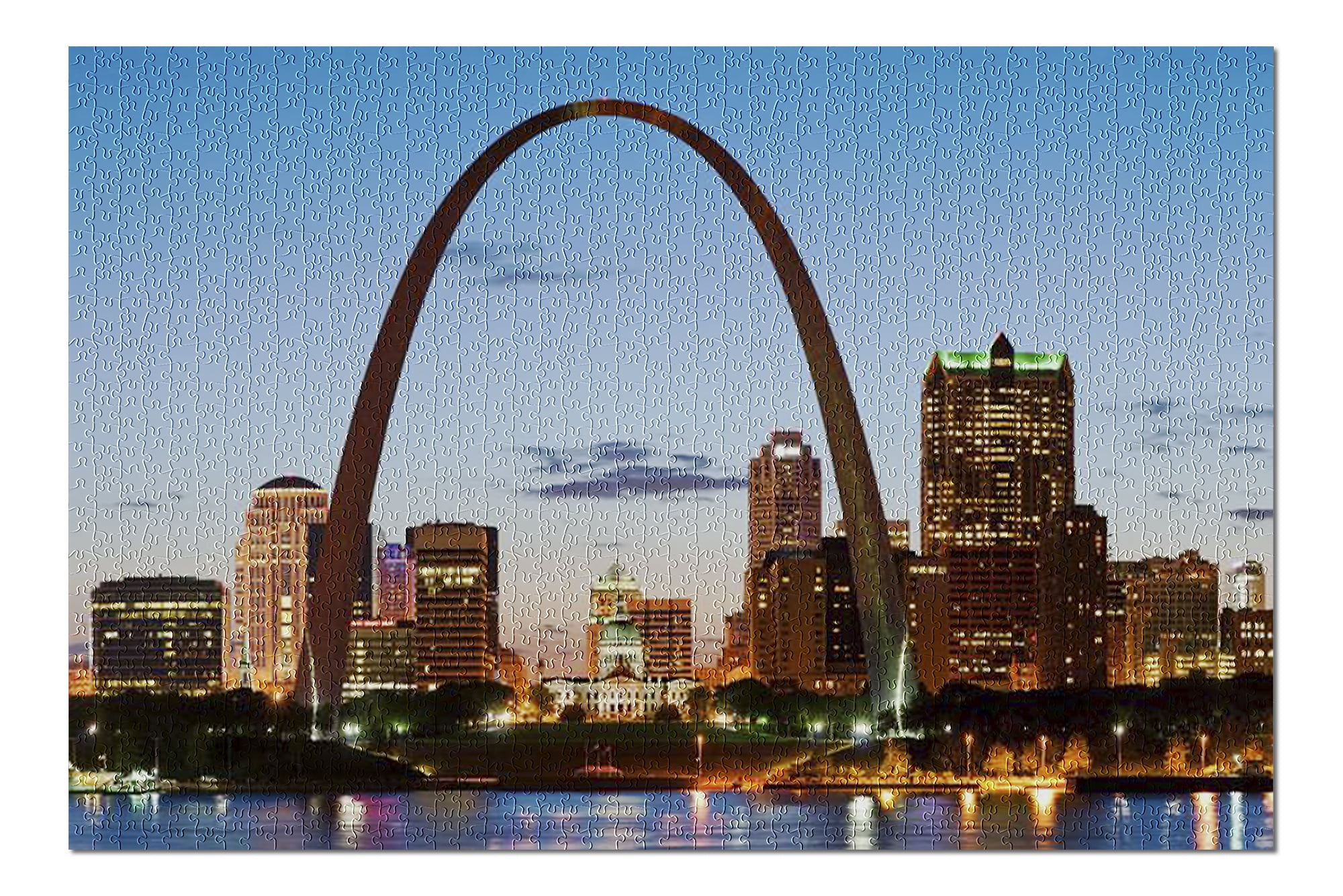 St. Louis, Missouri the Gateway Arch at Dusk with Buildings