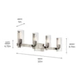 thumbnail image 6 of 55169NI Kichler Lighting Jemsa - 4 Light Bath Vanity In Modern Style-9.75 Inches Tall and 32 Inches Wide-Brushed Nickel Finish, 6 of 6