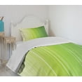 thumbnail image 4 of Ambesonne Sage Quilted Bedspread Set 2 Pcs, Ombre Color Stripe Digital, Twin Size, Green Pale Green White, 4 of 6