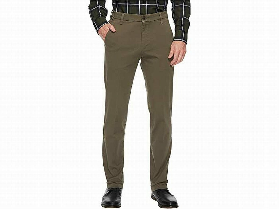 Mens Pants 40X36 Tapered Fit Khaki Flat Stretch 40