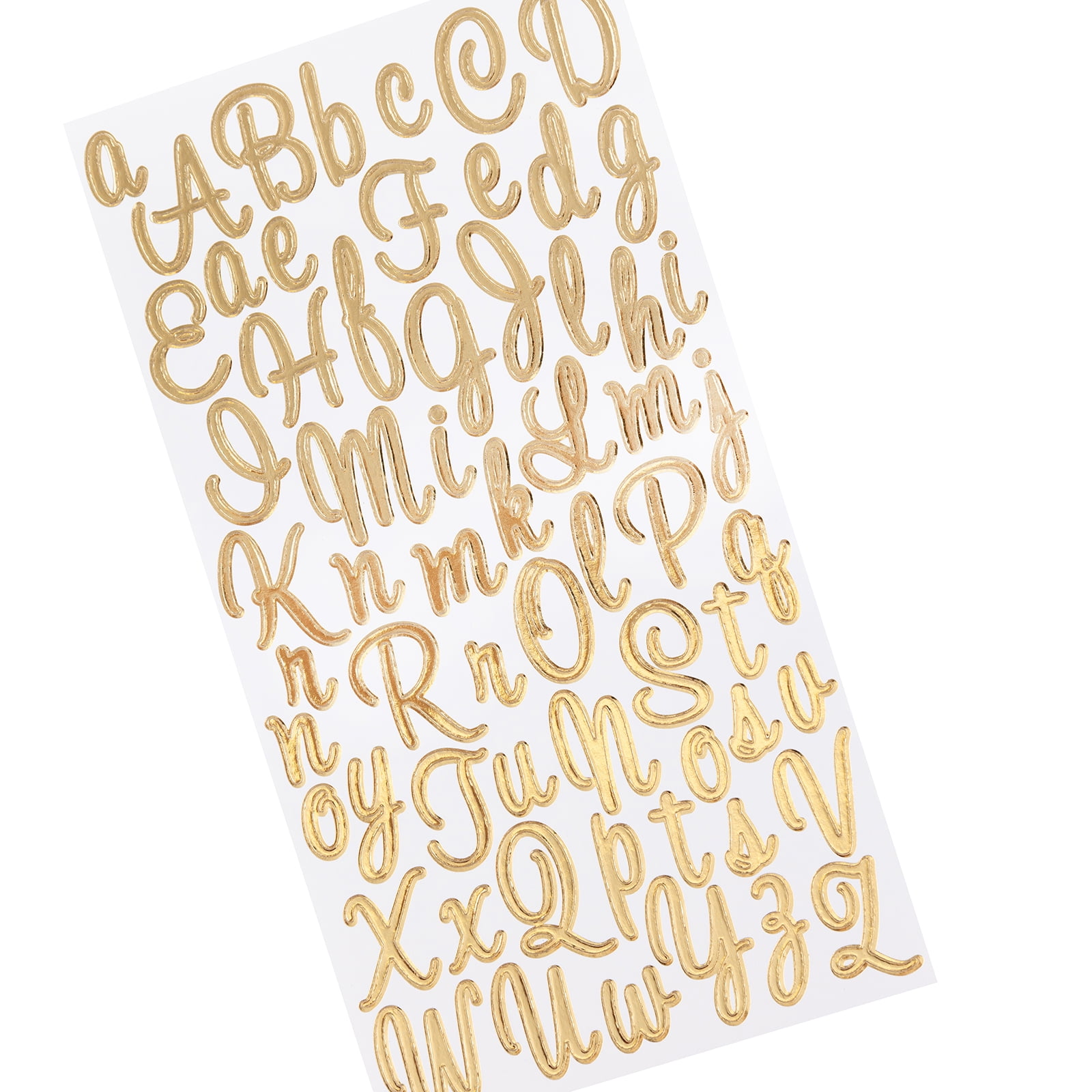 The Paper Studio ROSE GOLD SCRIPT LETTER Stickers - 8 Sheets