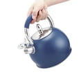 thumbnail image 2 of HausRoland Stainless Steel Whistling Kettle with Ergonomic Silicone Handle 3.2 Qt (3 L) Tea Kettle for Stove Top Blue, 2 of 5